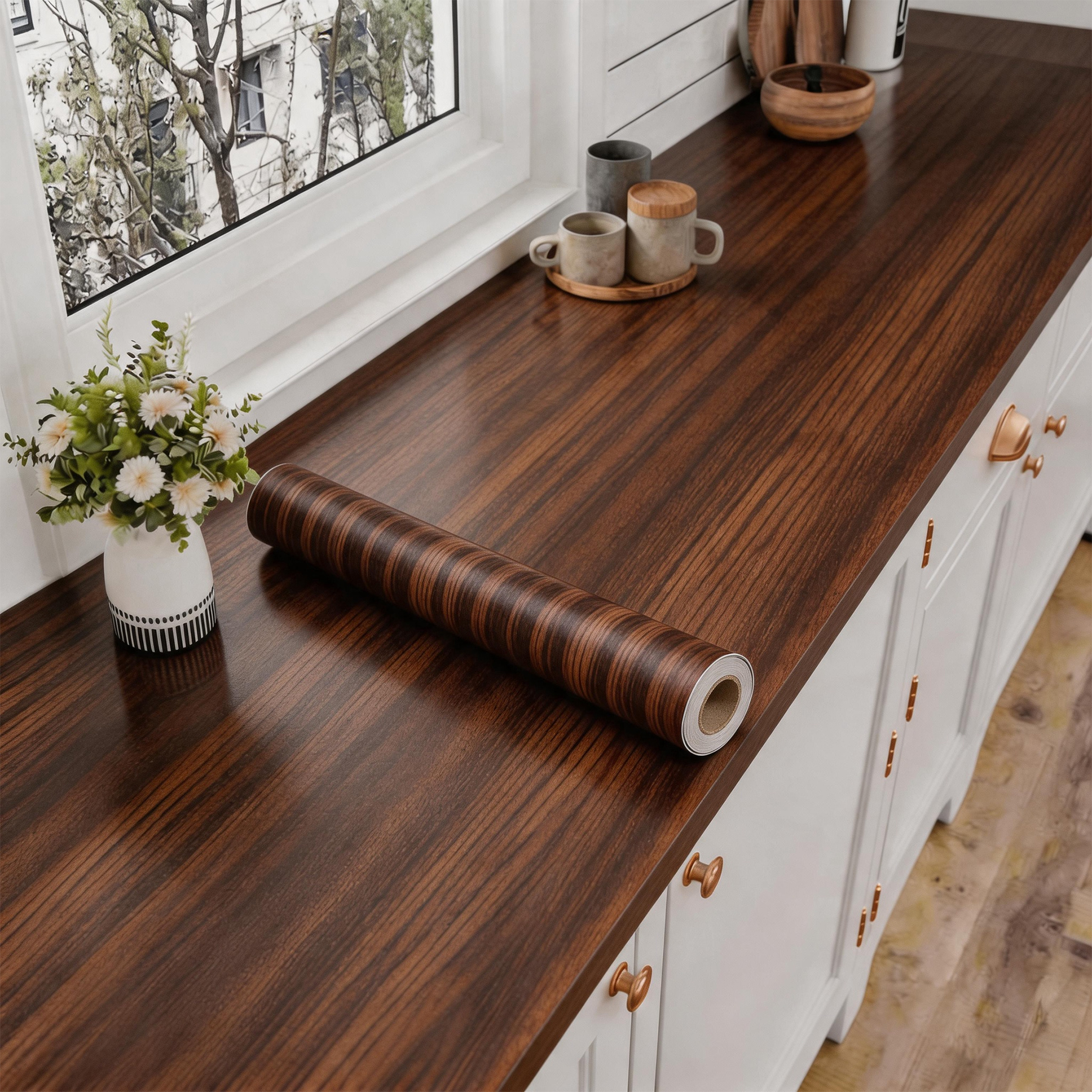 Vintage Fashion Wallpaper - Waterproof Wood Vinyl Wallpaper Self Adhesive