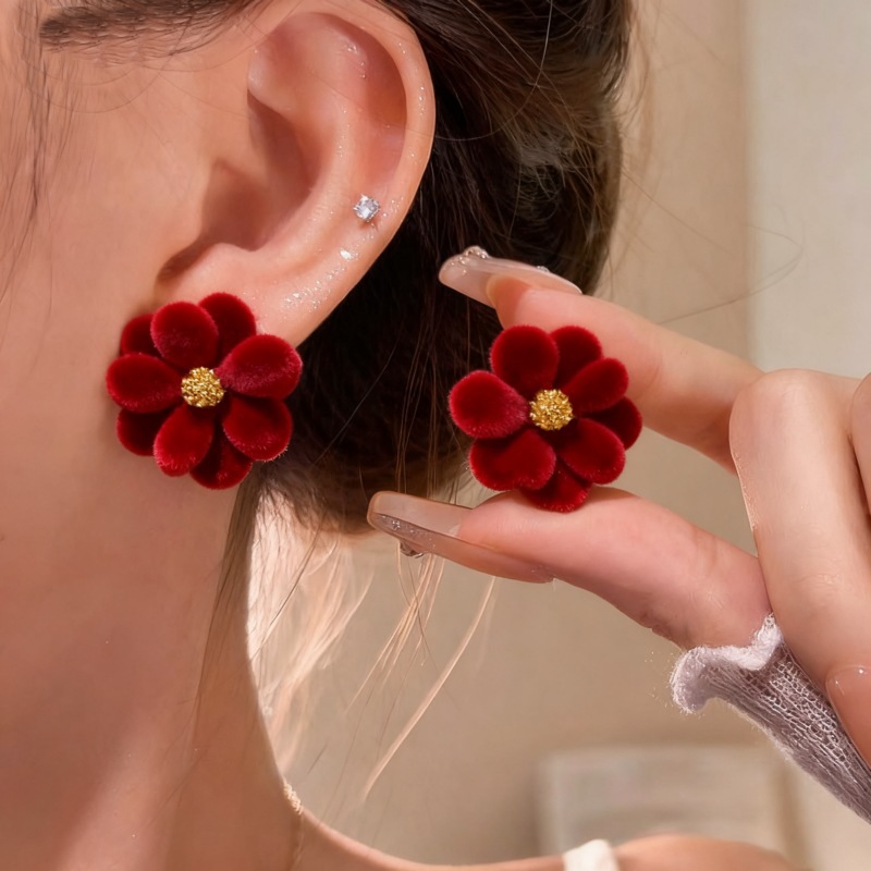 Vintage Fashion Trends 2026 - 925 Silver Needle Korean Fashion Red