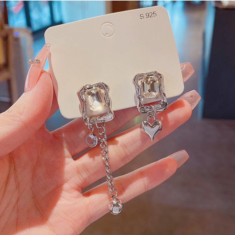 Vintage Fashion Trends 2026 - 925 Silver Needle Korean Asymmetric Zircon