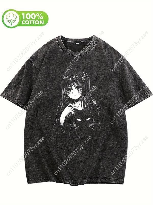 Vintage Fashion Patterns - Black Cat Patterns Retro Tshirt Man