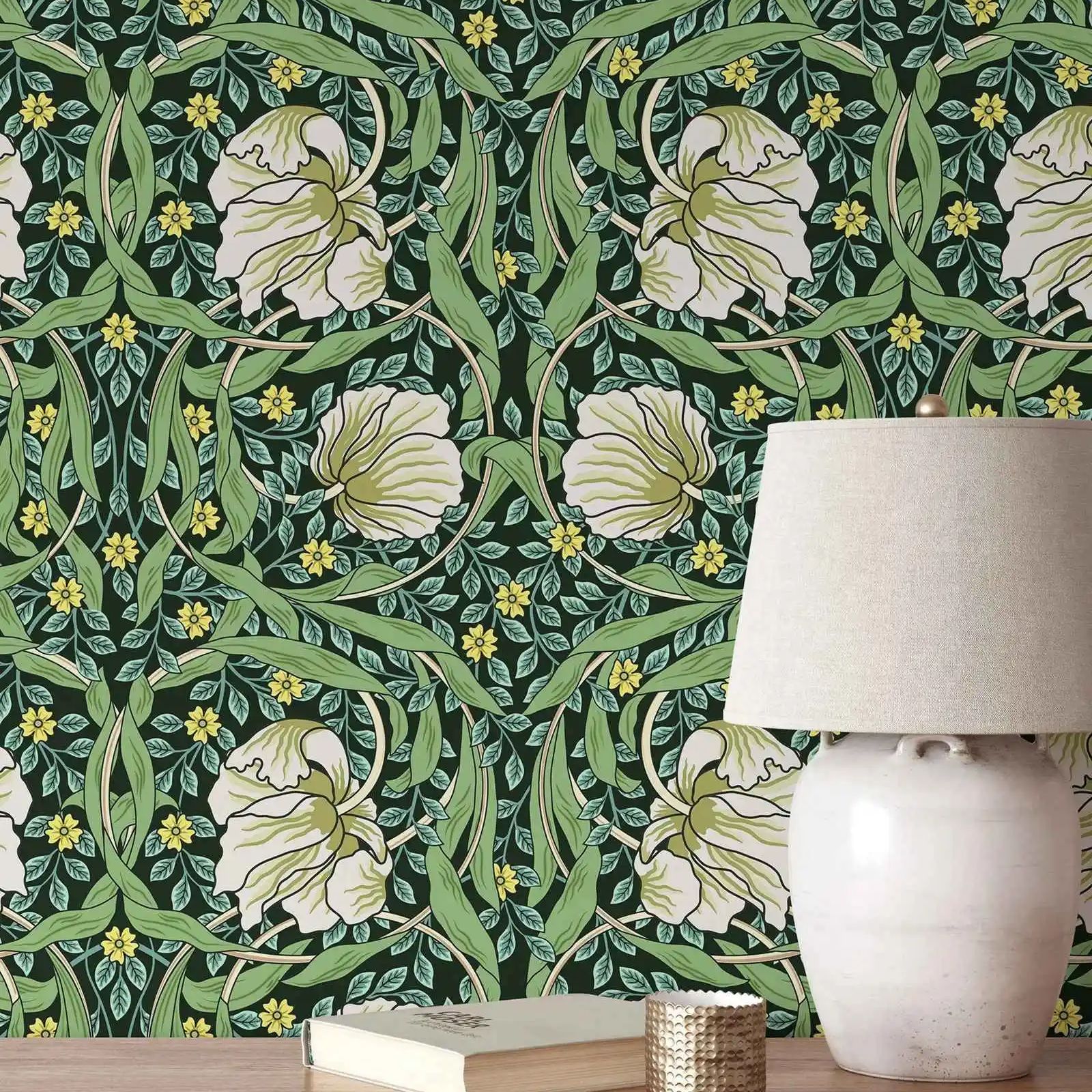 Vintage Fashion Wallpaper - Green William Morris Wallpaper,Vintage Pimpernel Self