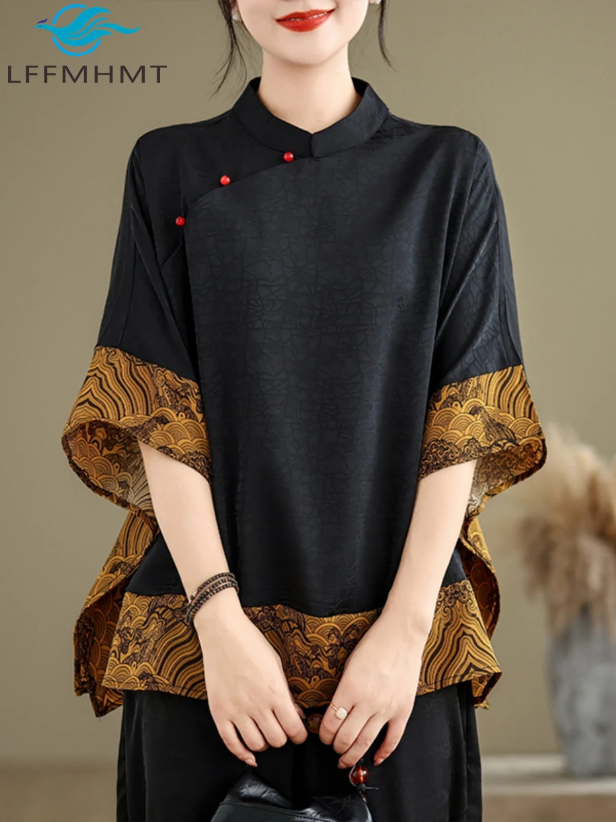 Mulberry Silk Chinese Style T- - مراجعة Vintage Fashion Style Female وسعره
