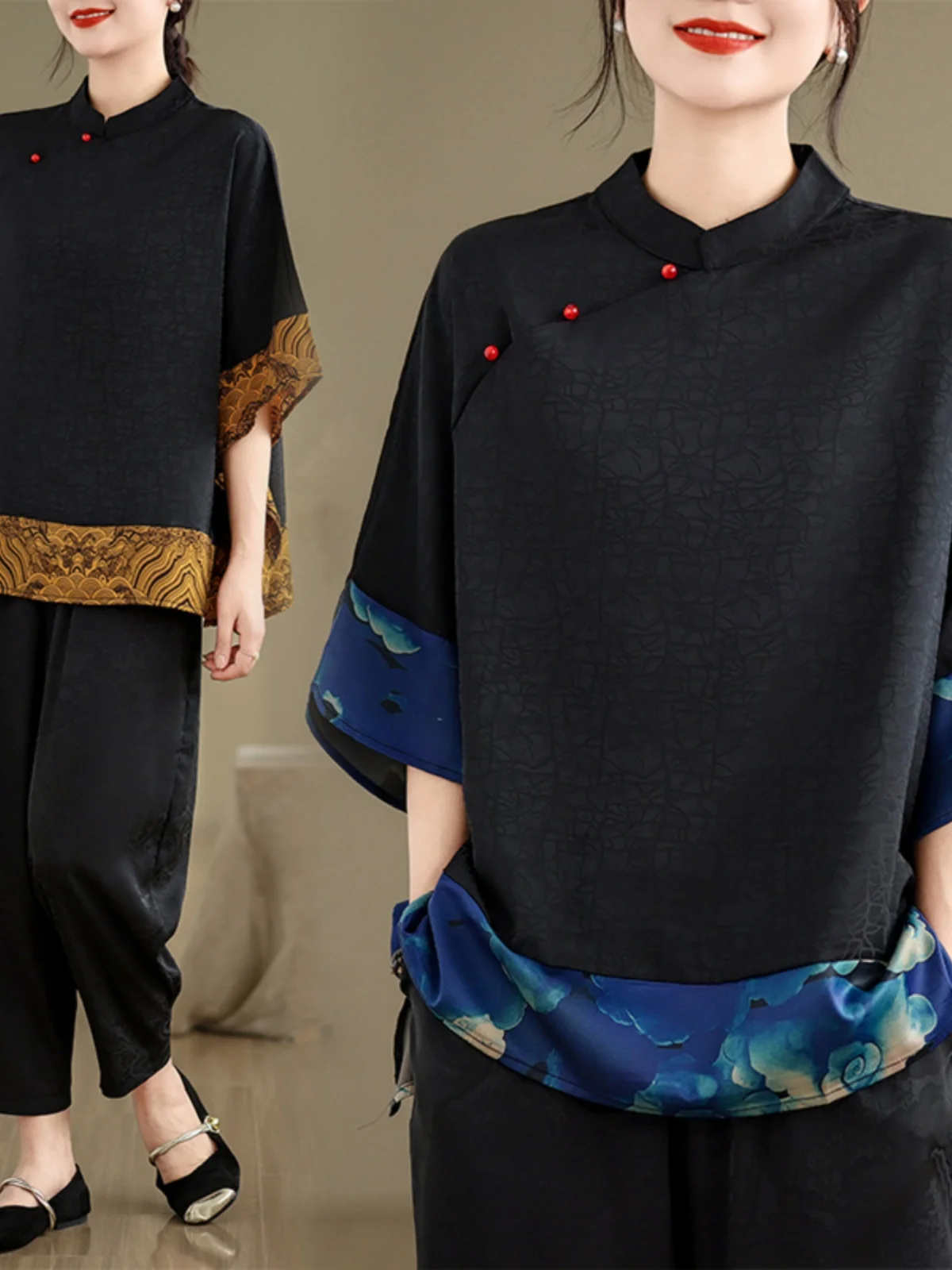 Mulberry Silk Chinese Style T- - مراجعة Vintage Fashion Style Female وسعره