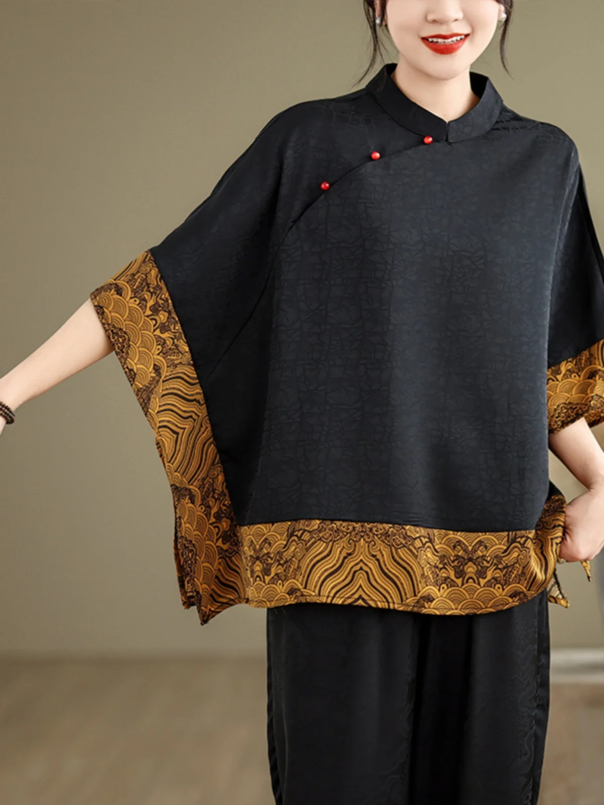 Mulberry Silk Chinese Style T- - مراجعة Vintage Fashion Style Female وسعره
