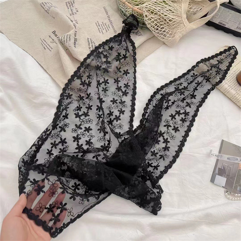 Women Lace Triangle Scarf Swee - مراجعة Vintage Fashion Style Female وسعره