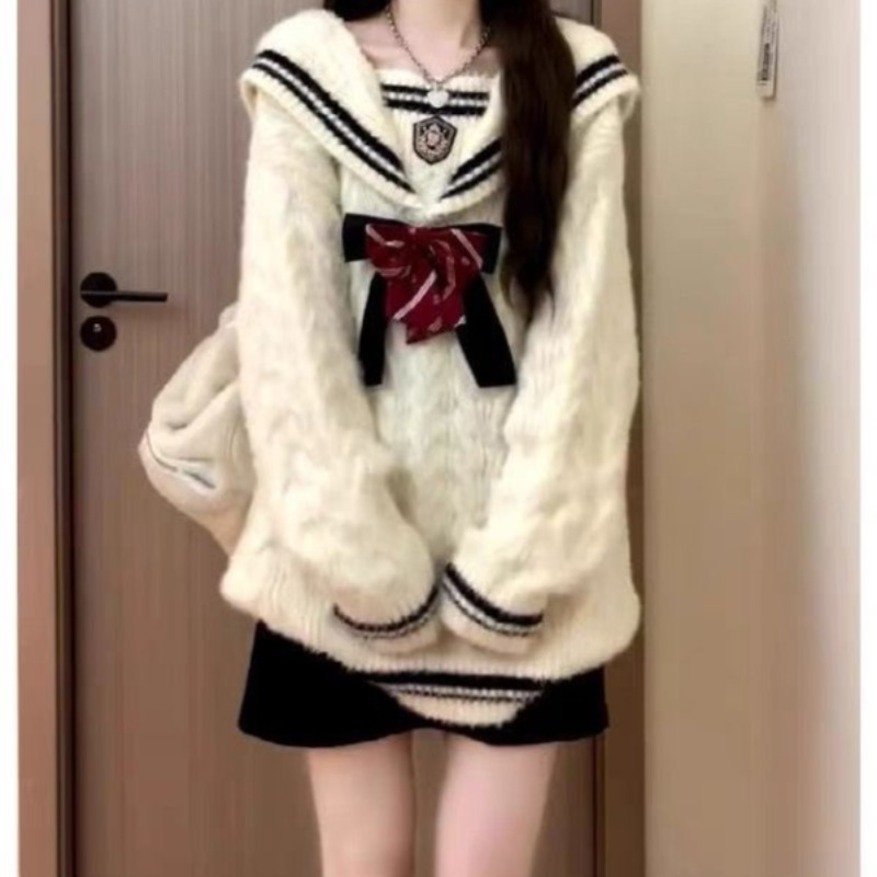 Ezgaga Knitted Sweater Women P - مراجعة Vintage Fashion Style Female وسعره