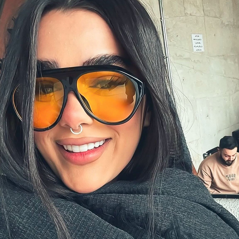 Fashion Oversized Pilot Sungla - مراجعة Vintage Fashion Streetwear وسعره