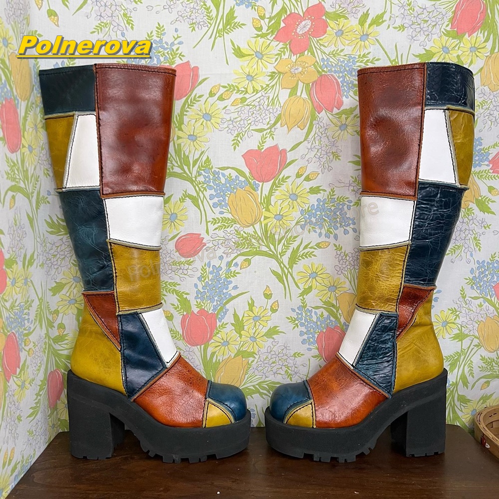 Women Retro Patchwork Leather  - مراجعة Vintage Fashion Streetwear وسعره
