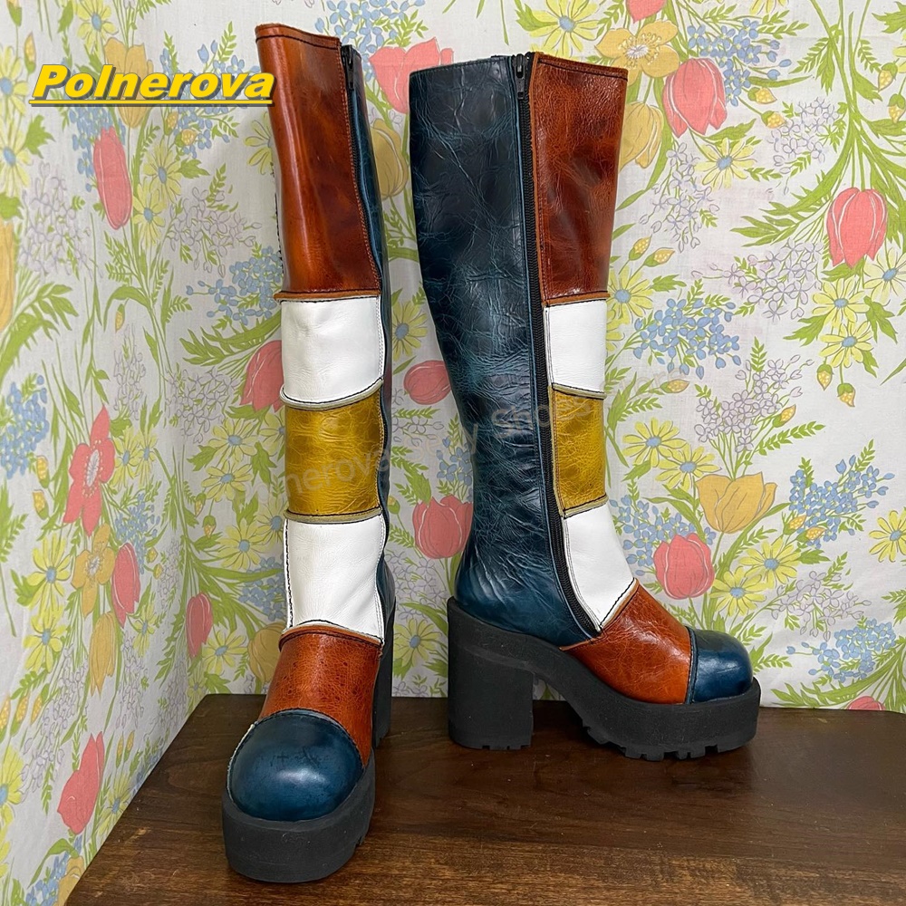 Women Retro Patchwork Leather  - مراجعة Vintage Fashion Streetwear وسعره