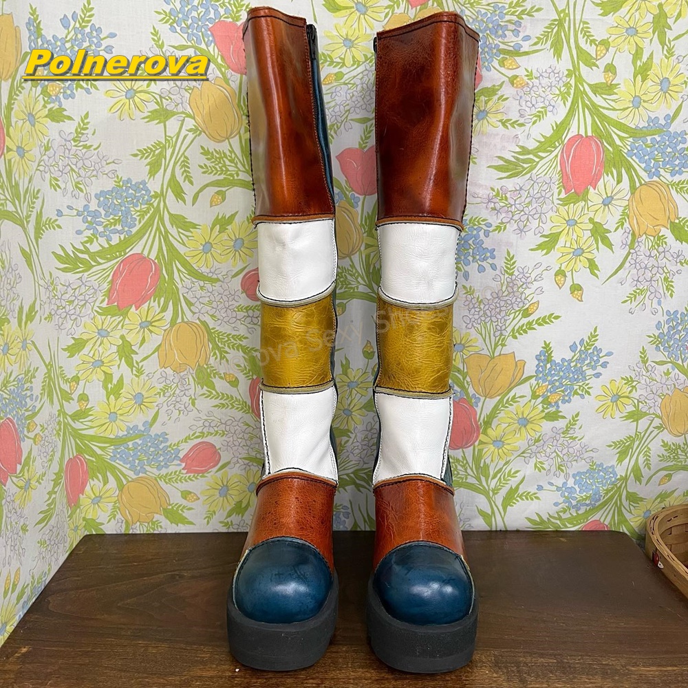 Women Retro Patchwork Leather  - مراجعة Vintage Fashion Streetwear وسعره