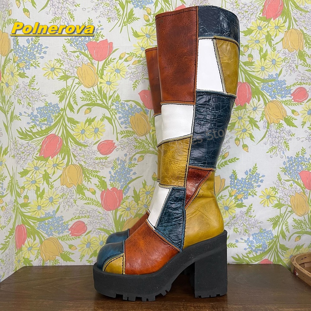 Women Retro Patchwork Leather  - مراجعة Vintage Fashion Streetwear وسعره