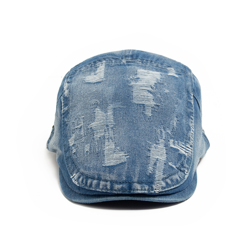 Fashion Men Ripped Denim Beret - مراجعة Vintage Fashion Nz وسعره