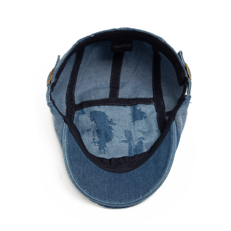 Fashion Men Ripped Denim Beret - مراجعة Vintage Fashion Nz وسعره