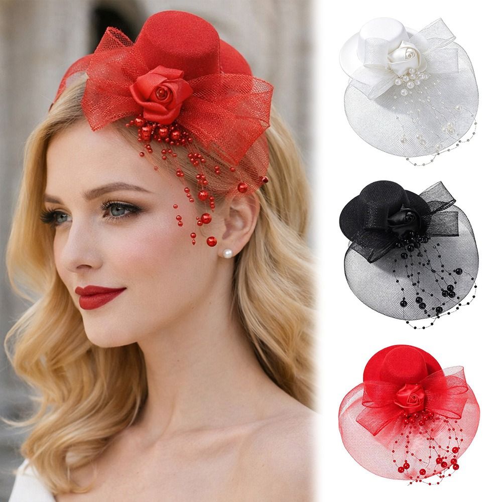 Fashion Elegant Mesh Top Hat B - مراجعة Vintage Fashion Hats وسعره