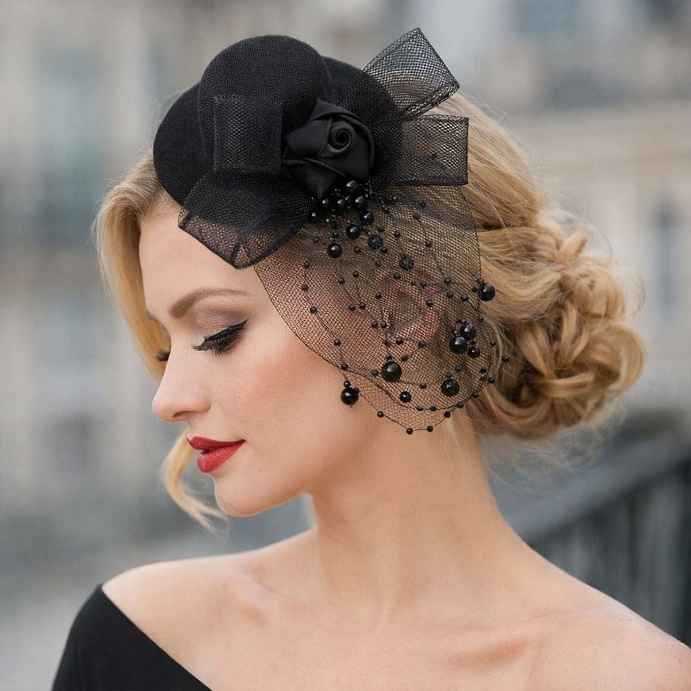 Fashion Elegant Mesh Top Hat B - مراجعة Vintage Fashion Hats وسعره