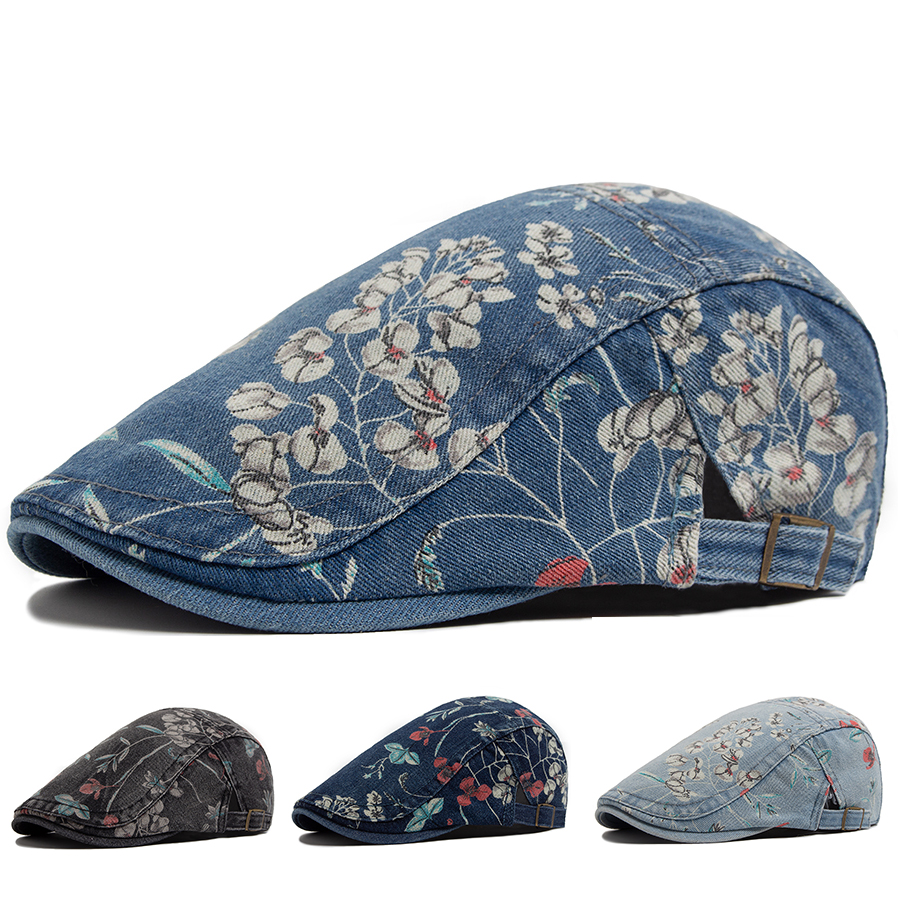 New Vintage Print Denim Beret  - مراجعة Vintage Fashion Nz وسعره