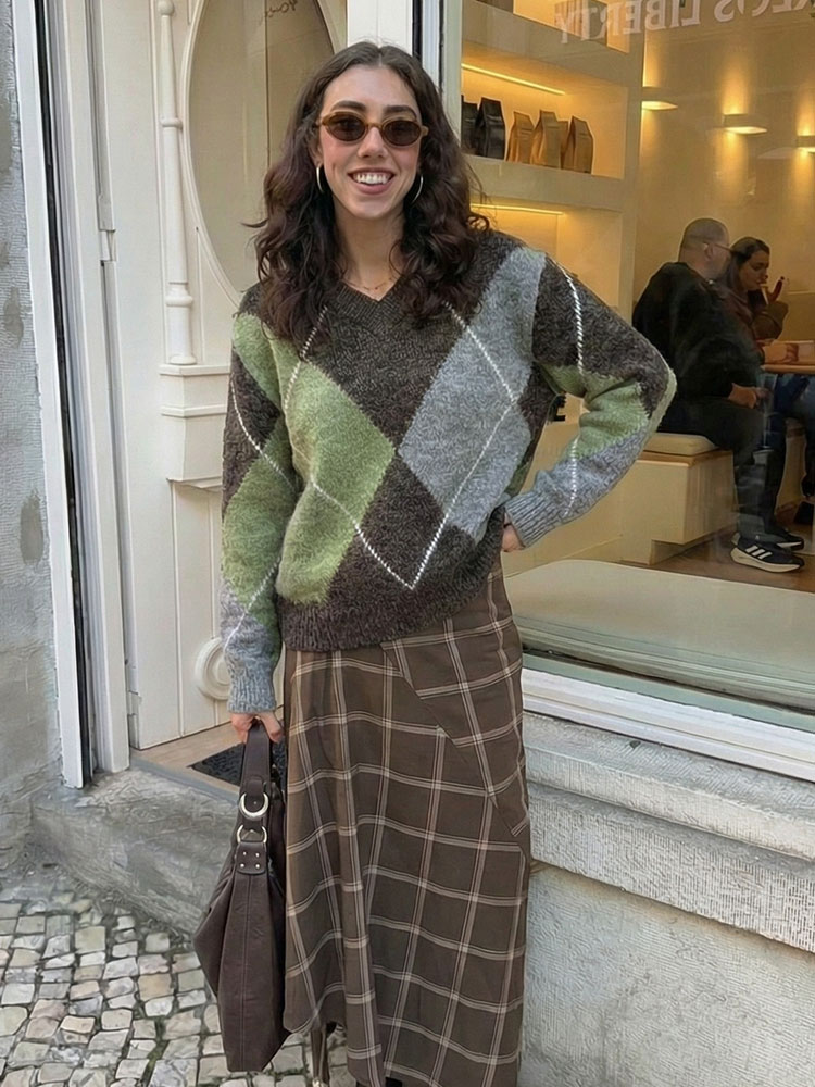 HH Women Fashion Argyle Knitte - مراجعة Vintage Fashion Trends 2026 وسعره