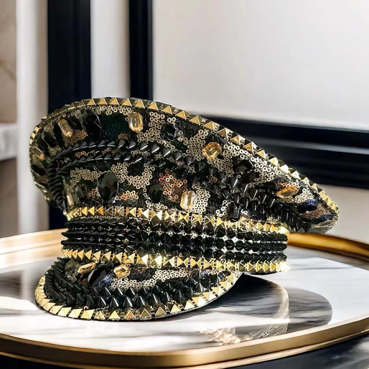 HongLuan Leopard Fashion Capta - مراجعة Vintage Fashion Hats وسعره