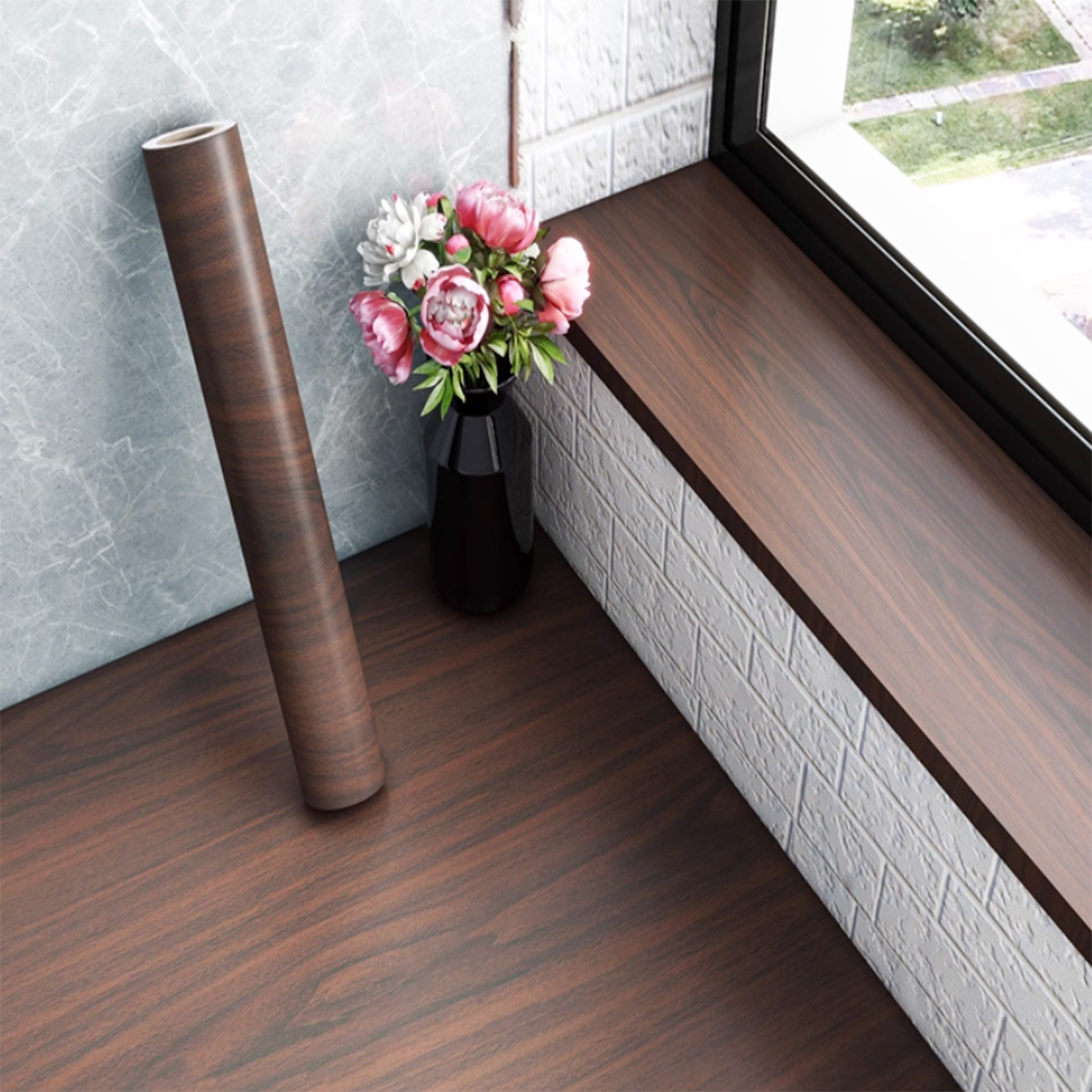 40CM Roll Material Wood Grain  - مراجعة Vintage Fashion Wallpaper وسعره