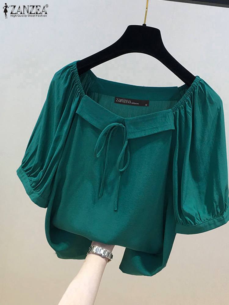 ZANZEA Korean Style Solid Blou - مراجعة Vintage Fashion Style Female وسعره