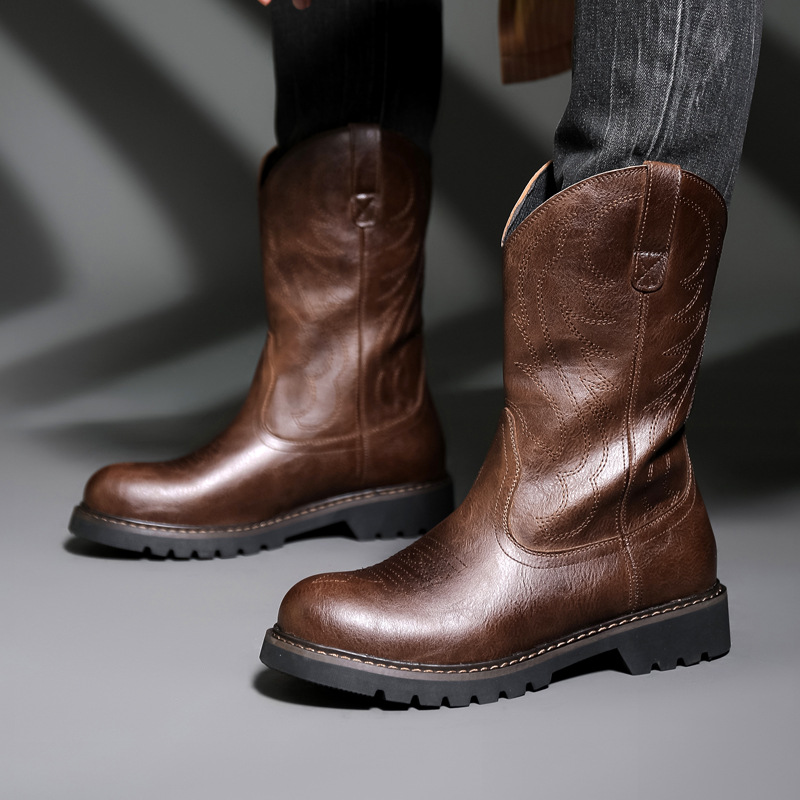 Fashion Mens Cowboy Boots New  - مراجعة Vintage Fashion For Men وسعره