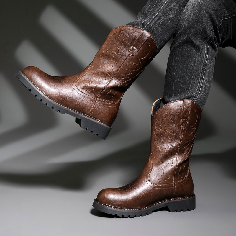 Fashion Mens Cowboy Boots New  - مراجعة Vintage Fashion For Men وسعره