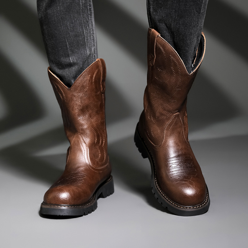 Fashion Mens Cowboy Boots New  - مراجعة Vintage Fashion For Men وسعره