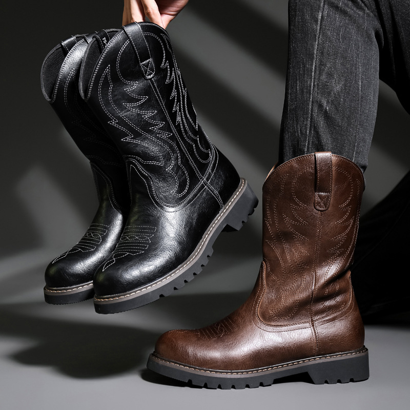 Fashion Mens Cowboy Boots New  - مراجعة Vintage Fashion For Men وسعره
