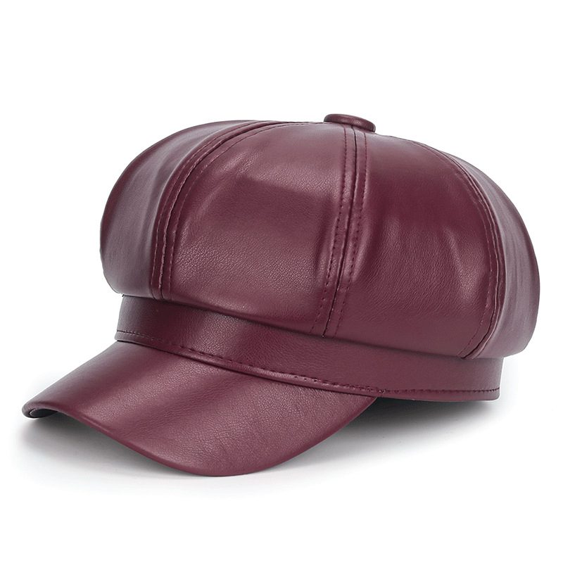 Winter Black PU Leather Hat fo - مراجعة Vintage Fashion Hats وسعره