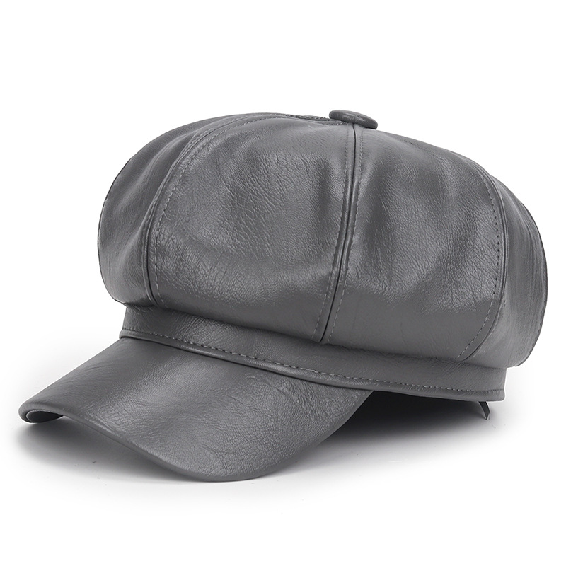 Winter Black PU Leather Hat fo - مراجعة Vintage Fashion Hats وسعره