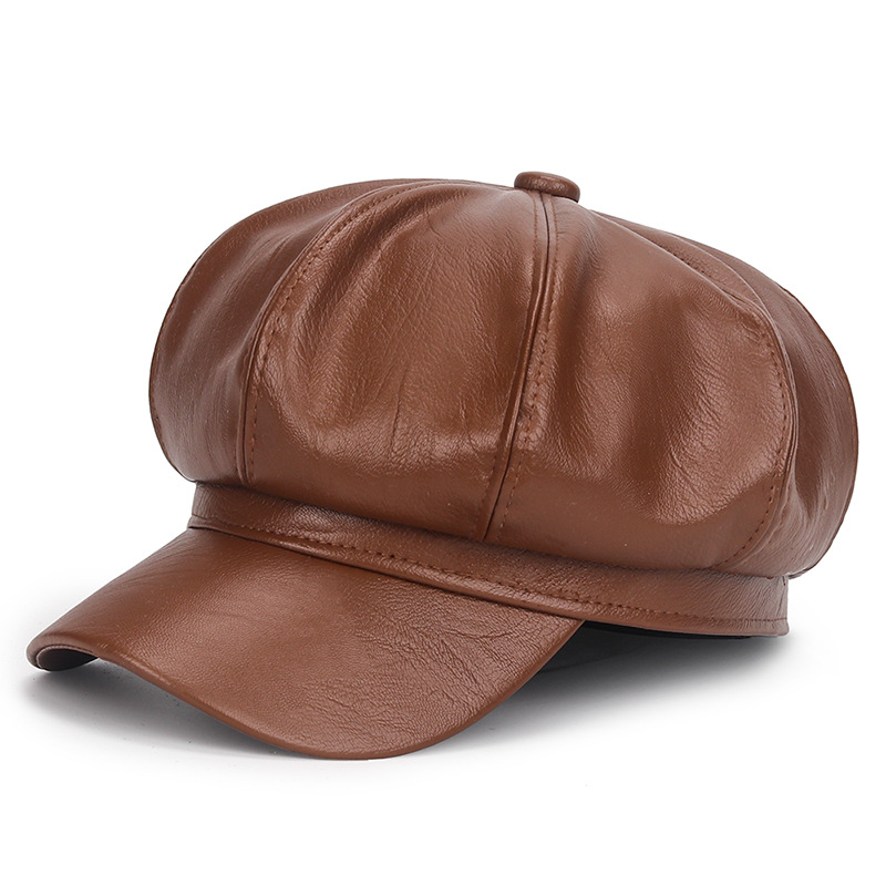 Winter Black PU Leather Hat fo - مراجعة Vintage Fashion Hats وسعره
