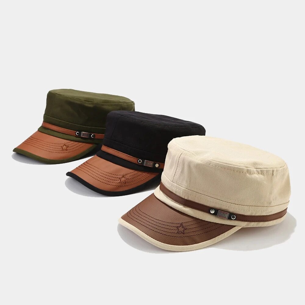 Casual Cadet Hat Man Flat Top  - مراجعة Vintage Fashion Hats وسعره