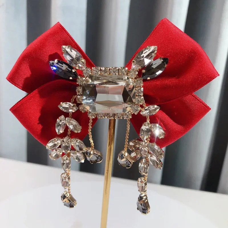 New Fabric Bowknot Brooch Rhin - مراجعة Vintage Fashion Style Female وسعره