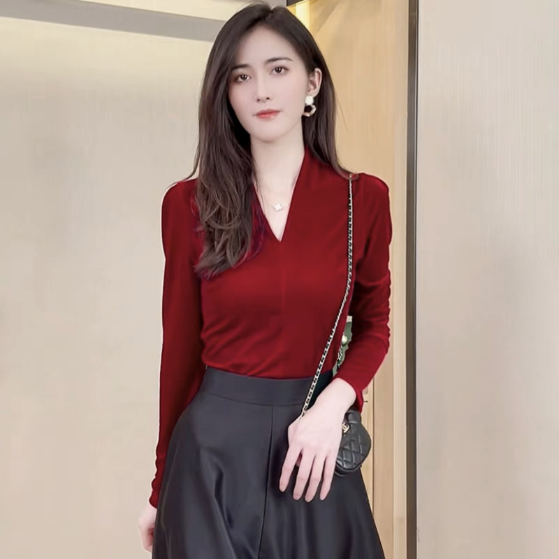 Fashion elegant V-neck long sl - مراجعة Vintage Fashion Streetwear وسعره