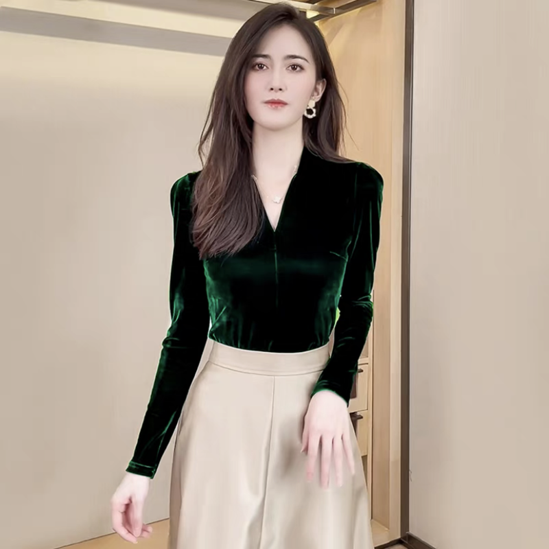Fashion elegant V-neck long sl - مراجعة Vintage Fashion Streetwear وسعره
