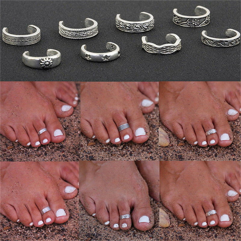 8pcs/Set Toe Joint Retro Ring  - مراجعة Vintage Fashion Patterns وسعره