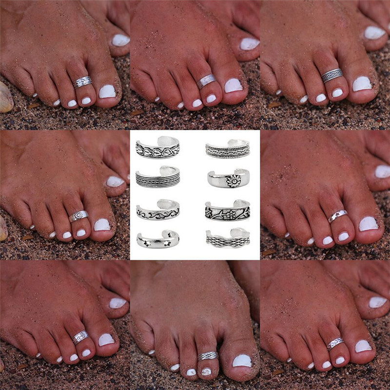 8pcs/Set Toe Joint Retro Ring  - مراجعة Vintage Fashion Patterns وسعره