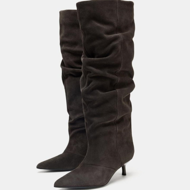 Suede Slouch Knee High Boots W - مراجعة Vintage Fashion And Design وسعره