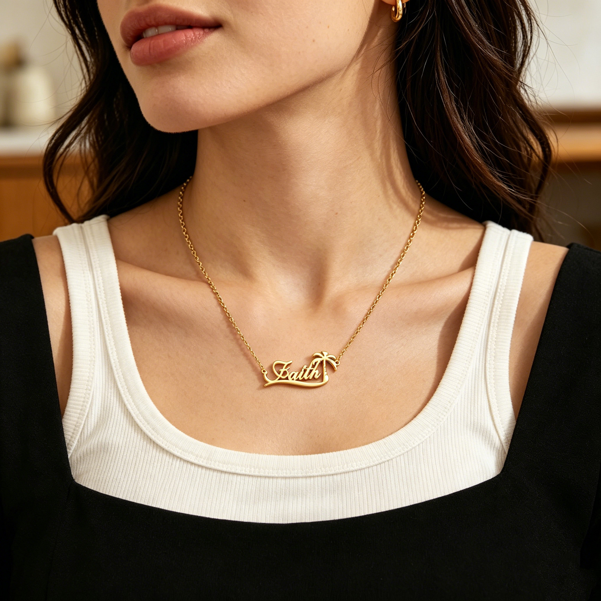 Custom Palm Tree Name Necklace - مراجعة Vintage Fashion Guild وسعره