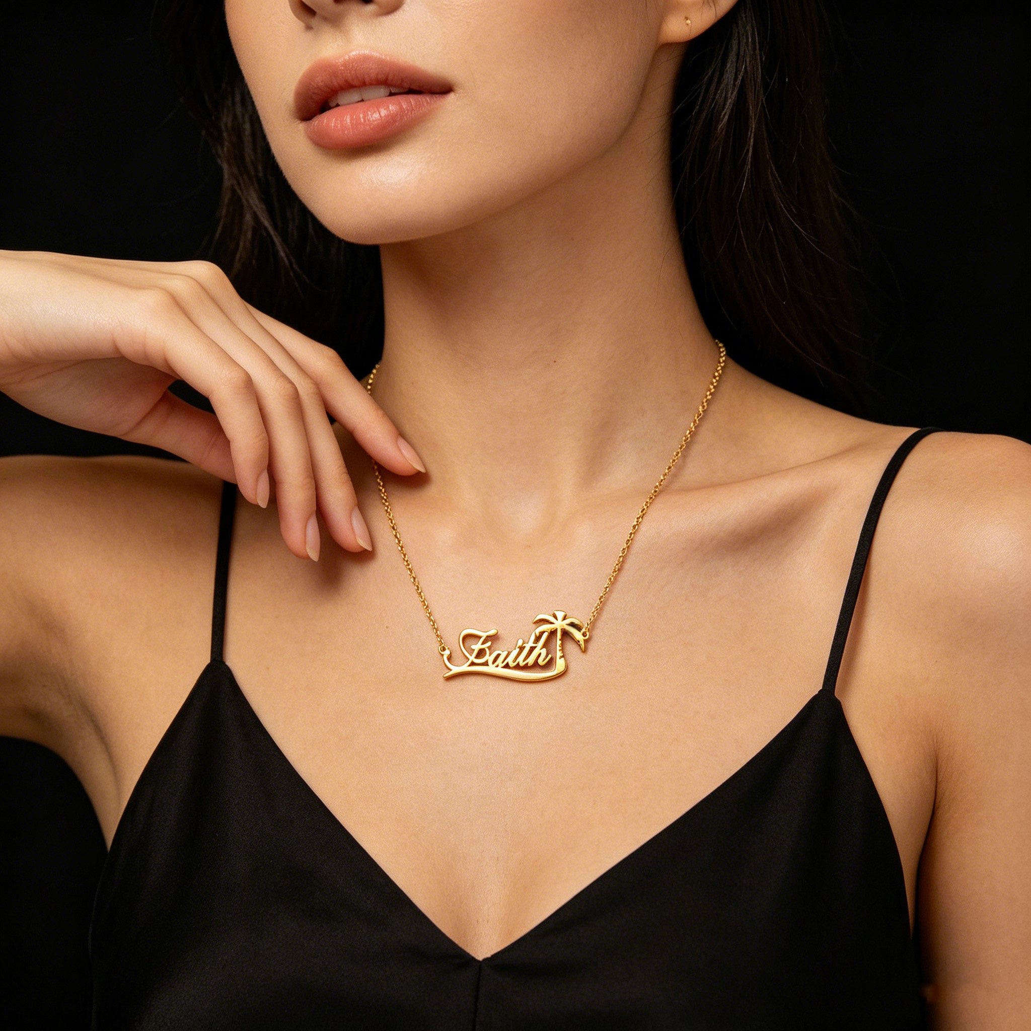 Custom Palm Tree Name Necklace - مراجعة Vintage Fashion Guild وسعره