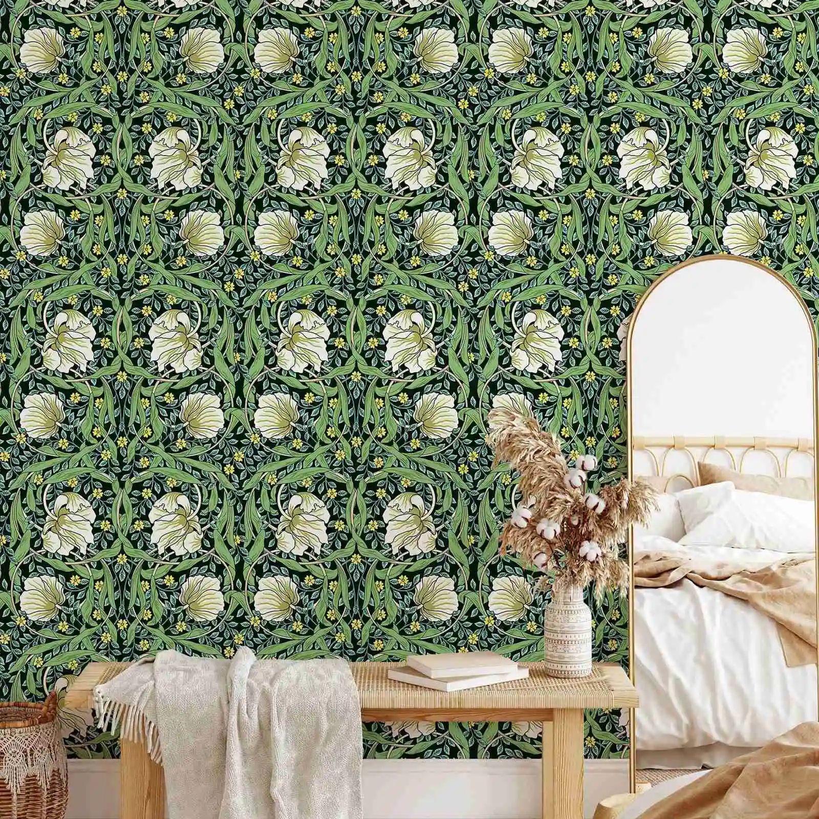 Green William Morris Wallpaper - مراجعة Vintage Fashion Wallpaper وسعره