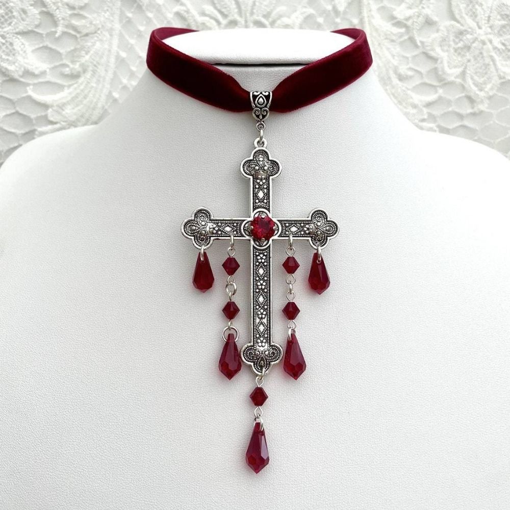Retro Style Large Cross Pendan - مراجعة Vintage Fashion Looks وسعره