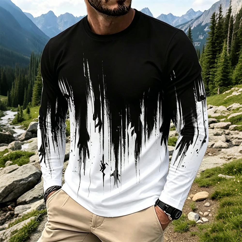 Men's Gradient Ink Splash Long - مراجعة Vintage Fashion For Men وسعره