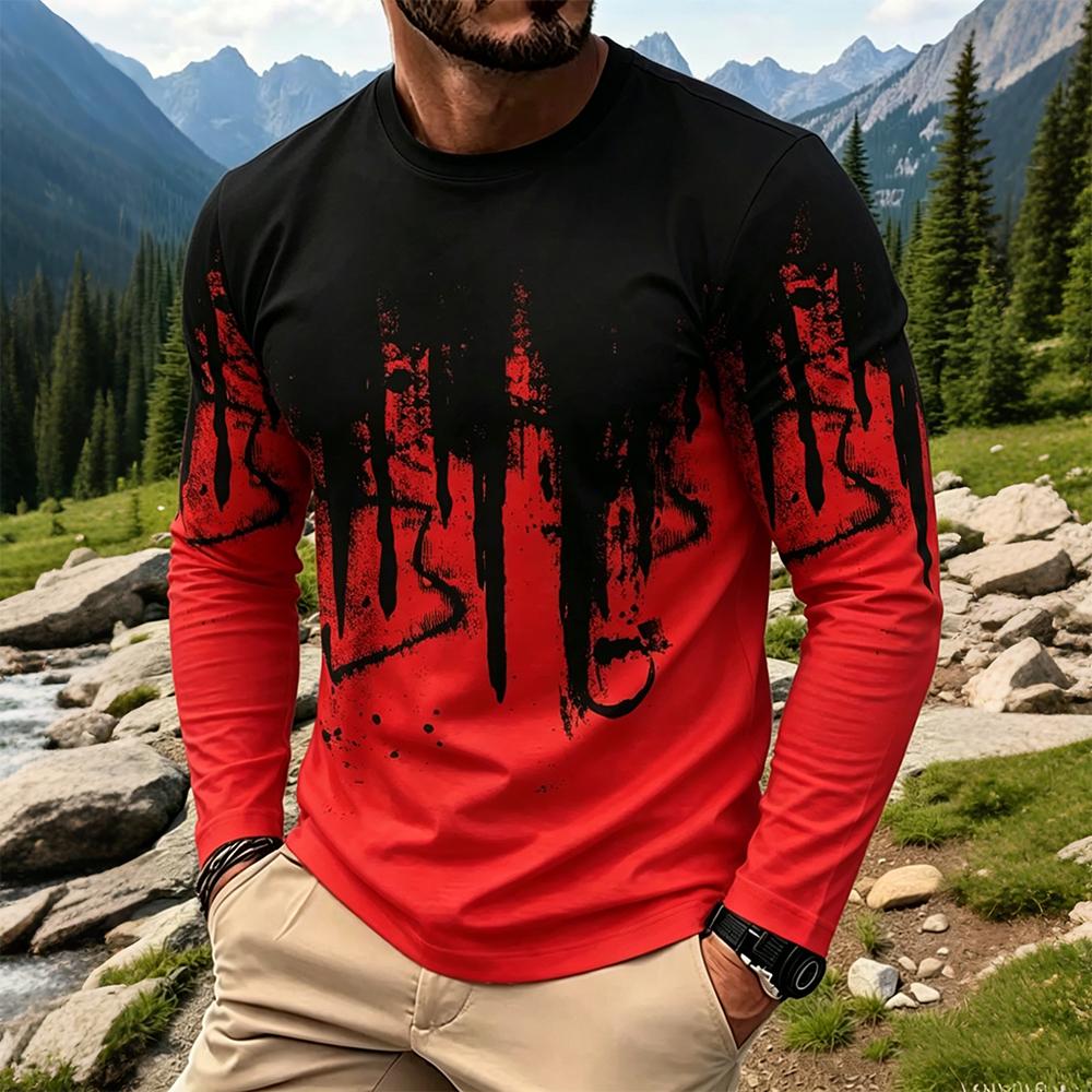 Men's Gradient Ink Splash Long - مراجعة Vintage Fashion For Men وسعره